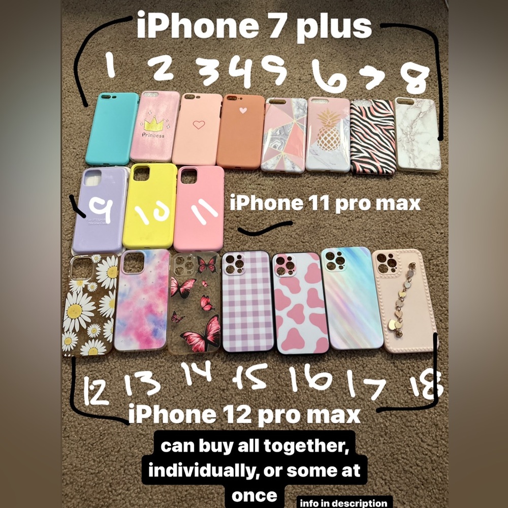 iPhone Case Bundle 7 plus, 11 pro max, 12 pro max